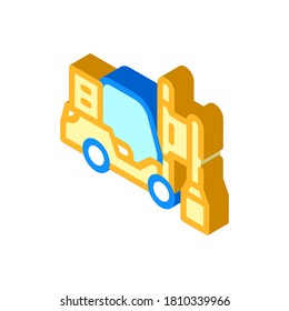 Pile-Treiber isometrische Symbol Vektorgrafik. Pfahlfahrerzeichen. einzelne Symbolillustration