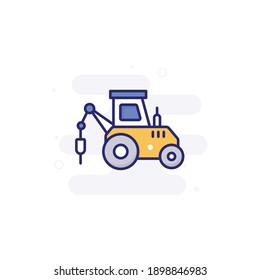 Pile Driver vector filled outline icon style illustration. EPS 10 file 