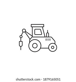Pile Driver Vector Outline Icon Style Illustration. EPS 10 File 