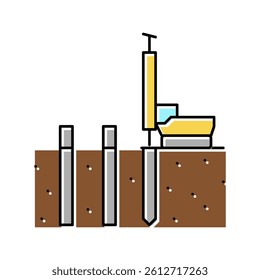 pile driving color icon vector. pile driving sign. isolated symbol illustration