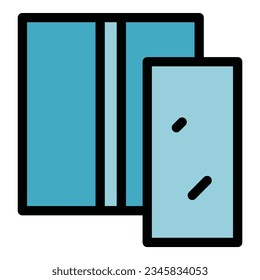 Pile drywall icon outline vector. Glue timber. Construction plaster color flat