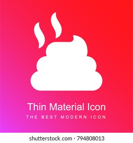 Pile of dung red and pink gradient material white icon minimal design