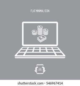 Pile of Euro - Vector icon for computer website or application