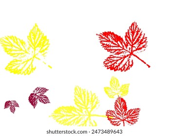 Pile of fallen leaves. Decorative line of orange, yellow and red autumn leaves. eco concept. top view. flat lay.