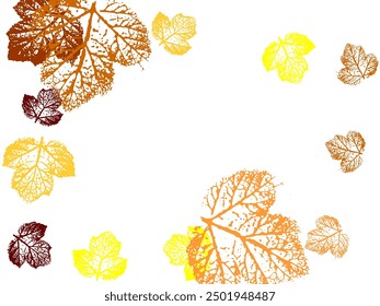 Pile of fallen leaves. Decorative line of orange, yellow and red autumn leaves. Stylish tree foliage vector september seasonal background.