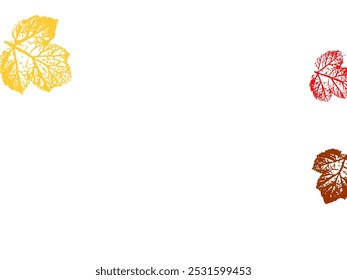 Pile of fallen leaves. Decorative line of orange, yellow and red autumn leaves. Red gold yellow sorb dry autumn leaves. 