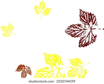 Pile of fallen leaves. Decorative line of orange, yellow and red autumn leaves. Red gold yellow sorb dry autumn leaves. 