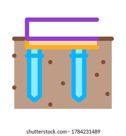 pile foundation icon vector. pile foundation sign. color symbol illustration