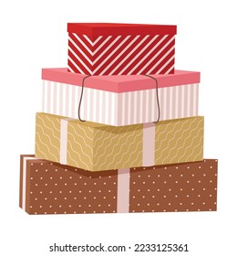 pile of four gifts presents
