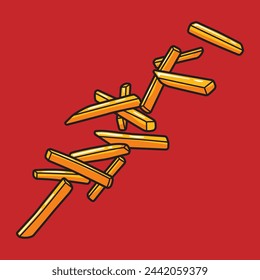 A pile of french fries illustration vector 5
