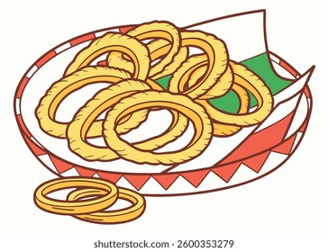 Pile of fried Indonesian Deep Onion fries (Bawang Goreng) or shallots with circle shape isolated on white background.
