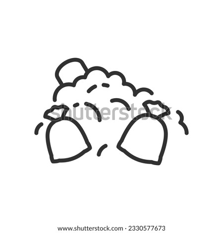 Pile of garbage, linear icon. Line with editable stroke