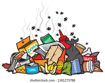 pile of garbage vector illustration