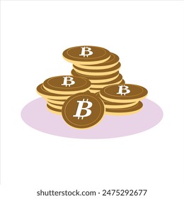 pile of gold coin bits. flat design style. suitable for advertising, economics, finance, etc. vector design template