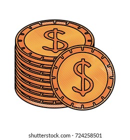 pile gold coins