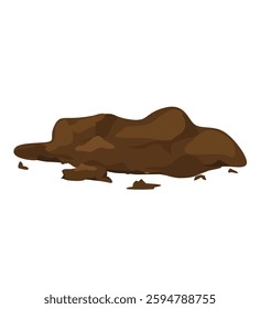 Pile of ground,heap of soil, A pile of dirt with grass vector 
