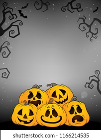 Pila de calabazas de Halloween tema 2 - ilustración vectorial eps10.