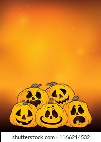 Pila de calabazas de Halloween tema 4 - ilustración vectorial eps10.