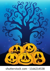 Pile of Halloween pumpkins theme 6 - eps10 vector illustration.