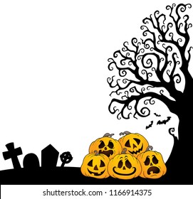 Pila de calabazas de Halloween tema 7 - ilustración vectorial eps10.