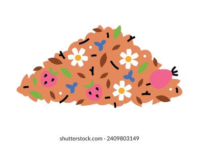 Pile oder Heap von getrockneten Teeblättern und Blumen Vektorgrafik