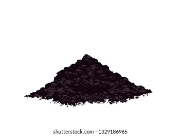 Pile heap of soil humus, Potting soil to plant,
Heap of earth, heap of soil,
Vector illustration isolated on white background