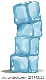 A pile of icecubes on white