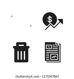pile icon. 4 pile vector icons set. garbage, file and coin icons for web and design about pile theme