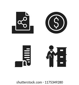 pile icon. 4 pile vector icons set. file, administration job with archive and coin icons for web and design about pile theme