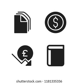 pile icon. 4 pile vector icons set. pound sterling, coin and book icons for web and design about pile theme