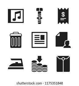 pile icon. 9 pile vector icons set. coins, trash and iron icons for web and design about pile theme