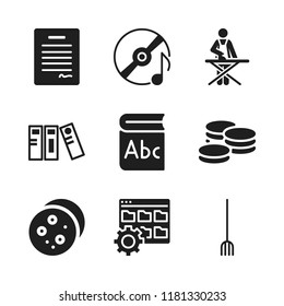 pile icon. 9 pile vector icons set. rake, ironing and compact disc icons for web and design about pile theme