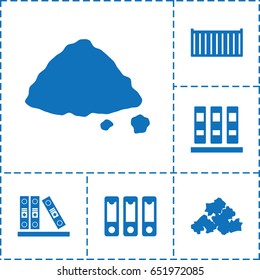 Pile icon. set of 6 pile filled icons such as mud, ground heap, cargo box