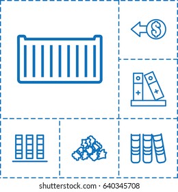Pile icon. set of 6 pile outline icons such as mud, cargo box, binder