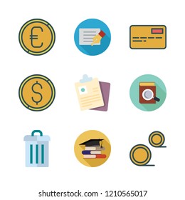 pile icon set. vector set about card, book, coin and business card icons set.