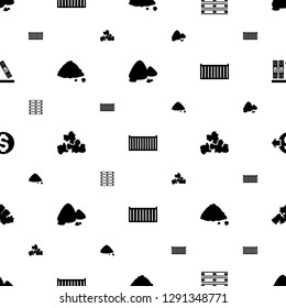 pile icons pattern seamless white background. Included editable filled ground heap, cargo box, mud, coin, binder icons. pile icons for web and mobile.