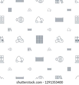 pile icons pattern seamless white background. Included editable line ground heap, cargo box, binder, coin, mud icons. pile icons for web and mobile.