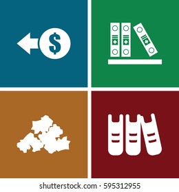pile icons set. Set of 4 pile filled icons such as mud, binder