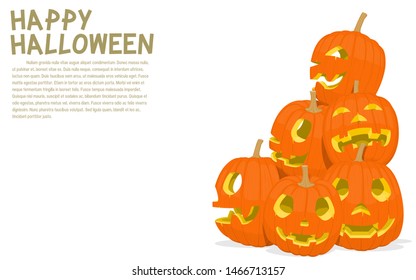 Pile of Jack-O'-lantern on transparent background
