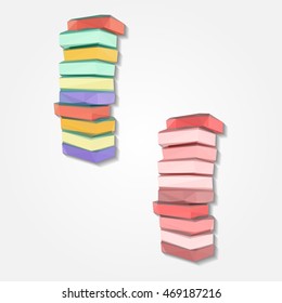 Pile of kitchen colorful sponges composition low resolution flat triangle polygon vector eps10