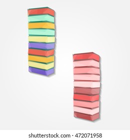 Pile of kitchen colorful sponges composition low resolution flat triangle polygon vector eps10
