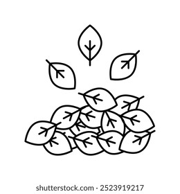 pile of leaves icon with white background vector stock illustration