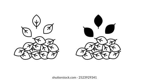 pilha de folhas ícone com fundo branco vetor ilustração stock