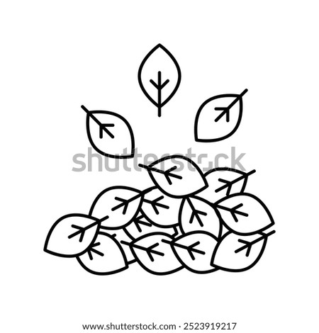 pile of leaves icon with white background vector stock illustration