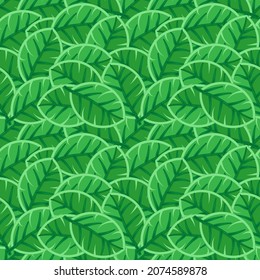 The pile of leaves, seamless pattern background. Vector illustration. Wrapping paper.