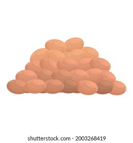 Pile of lentil icon cartoon vector. Bean sack. Lentil vegetable seed