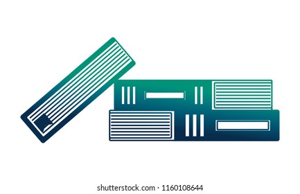 pile of library books isolated icon