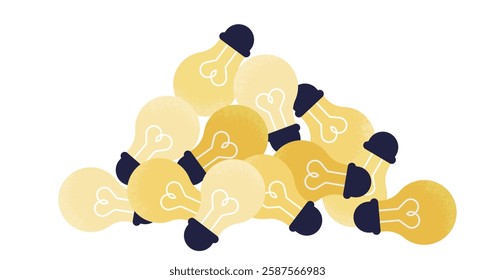 Pile of Light Bulbs | Concept of Ideas and Innovation