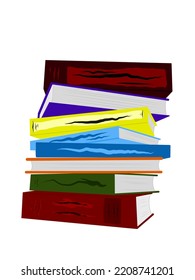 pile of magician book, vector illustration