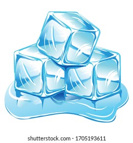 a pile of melting ice cubes